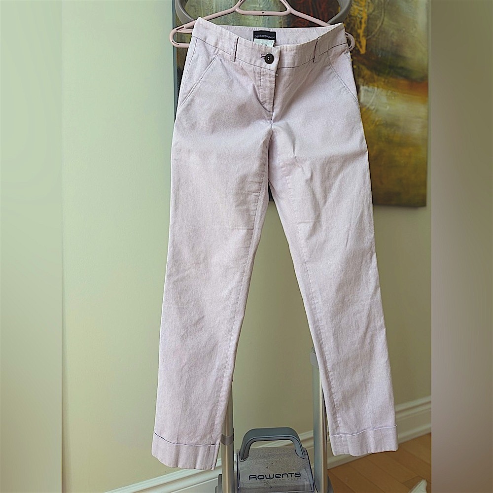 2/$50 EMPORIO ARMANI (13.5”) IT38 Women's lilac Ancle Pants Cotton